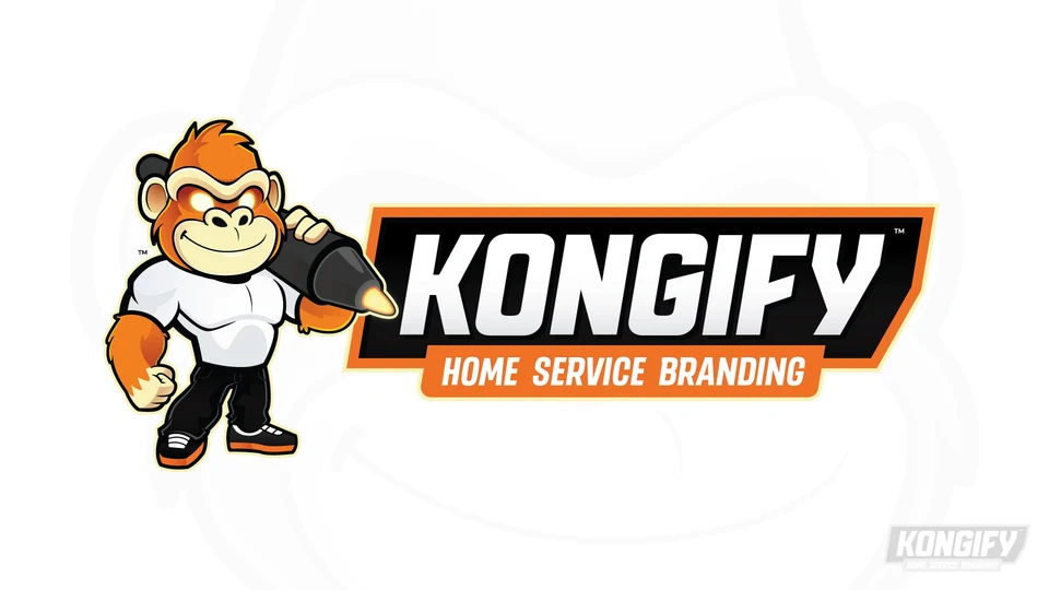 Kongify logo and Kongo mascot presentation on a white watermark background