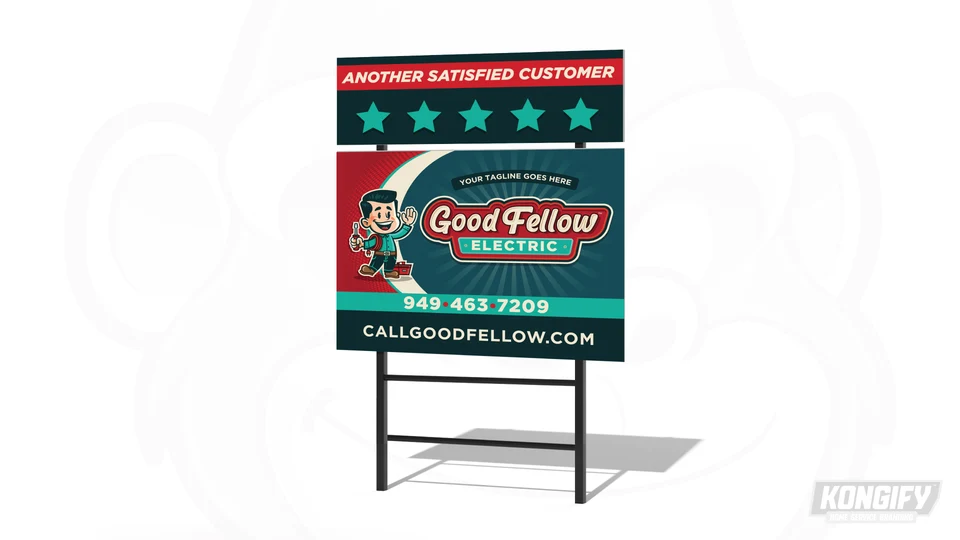 Good Fellow Electric yard sign artwork.