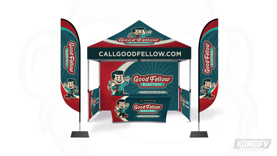 Good Fellow Electric trade show display artwork.