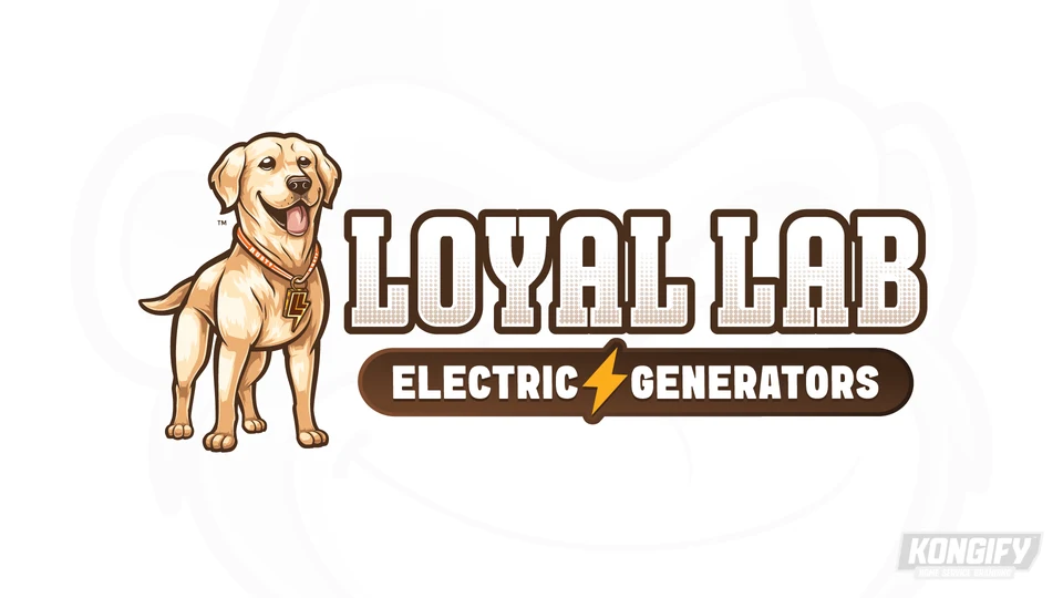 Loyal Lab Electric & Generators logo with a standing yellow Labrador and a lightning-bolt collar tag.