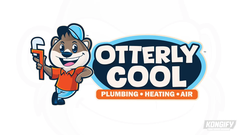 Otterly Cool logo with a smiling otter in an orange polo holding a pipe wrench beside cream lettering on a navy oval.