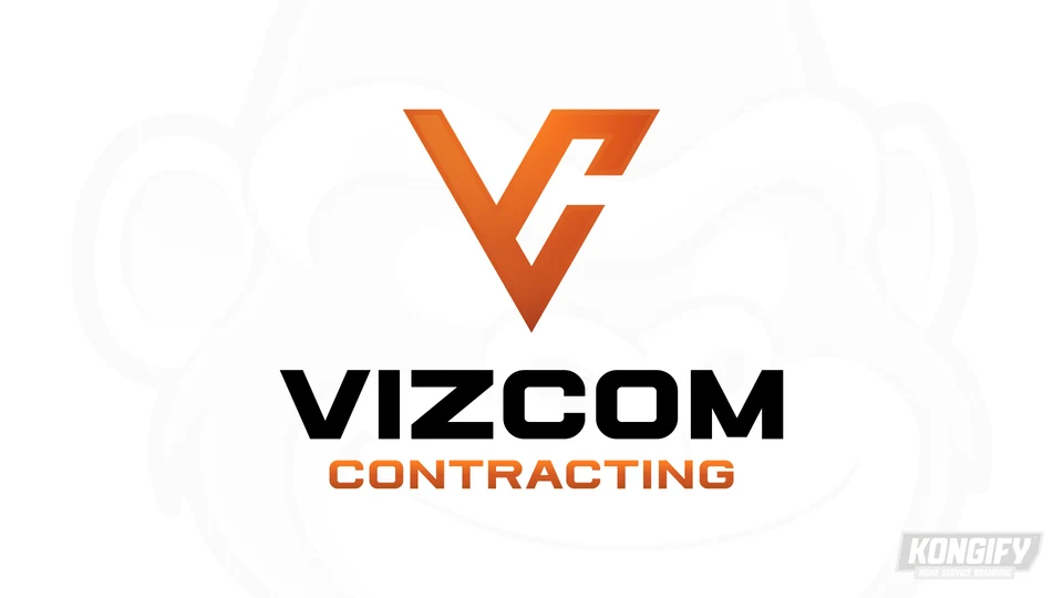 Vizcom’s client-supplied logo with an orange V-and-C-shaped symbol, bold black Vizcom lettering, and orange Contracting below.